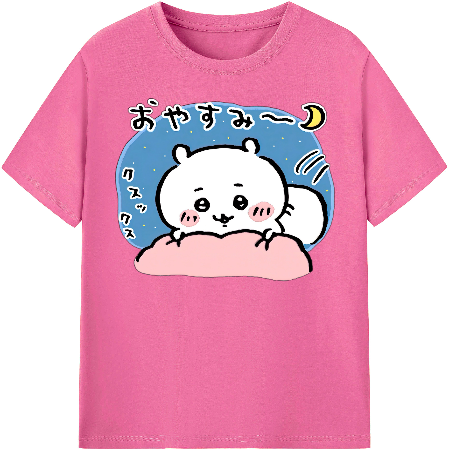 （画像用） ちいかわ ちいかわ Chii-kawa chiikawa レディースカジュアルプリントTシャツ（綿100％）